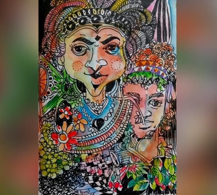 Eksplorasi Hubungan Manusia dalam Karya Cat Air "Dewiku Pujaanku" Abdul Hamid
