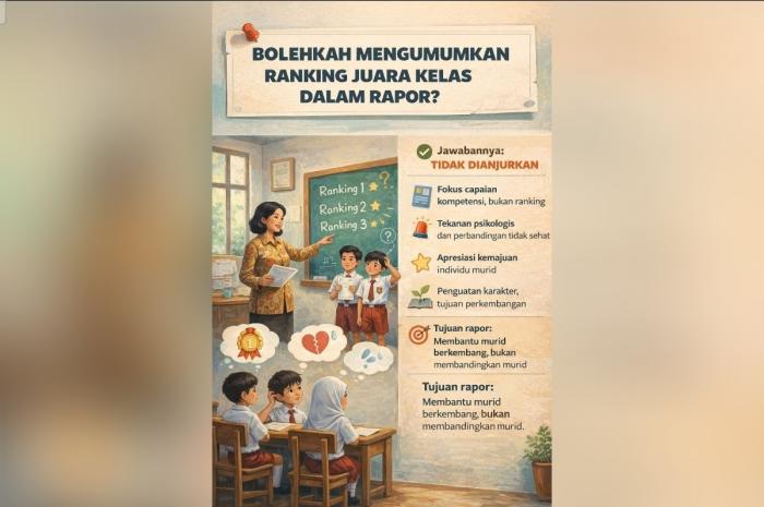 Ranking Juara Kelas di Rapor? Tidak Dianjurkan Menurut Kurikulum Merdeka