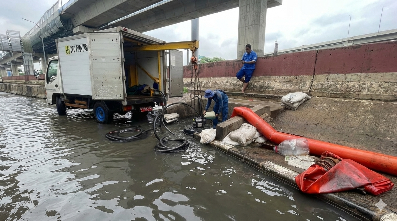 Jakarta Utara Respons Cepat Genangan Rob di Jalan RE Martadinata Berhasil Diselesaikan