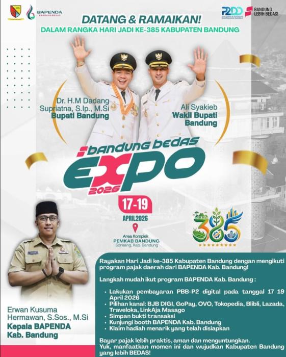 Semarak Hari Jadi ke-385, Bapenda Kabupaten Bandung Ajak Warga Ramaikan “Bandung Bedas Expo 2026”