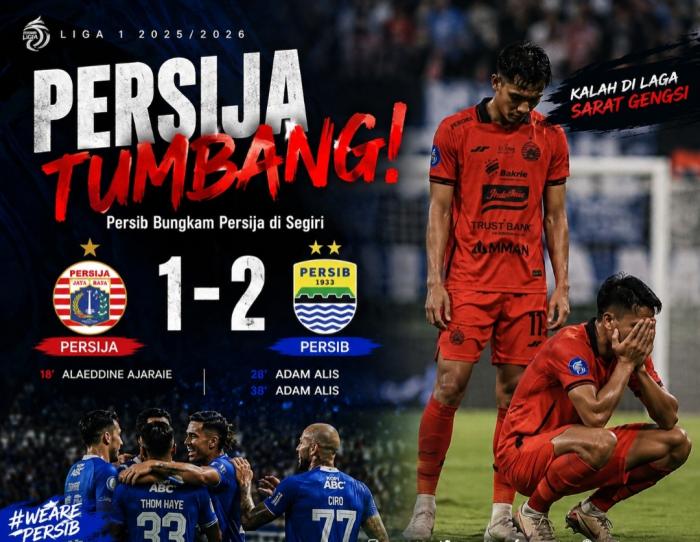 Persib Berhasil Bungkam Persija di Segiri, Maung Bandung Makin Kokoh di Puncak