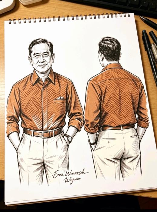 Sketsa Gaya Rancangan Busana Tegas dan Berkarakter Vol.5