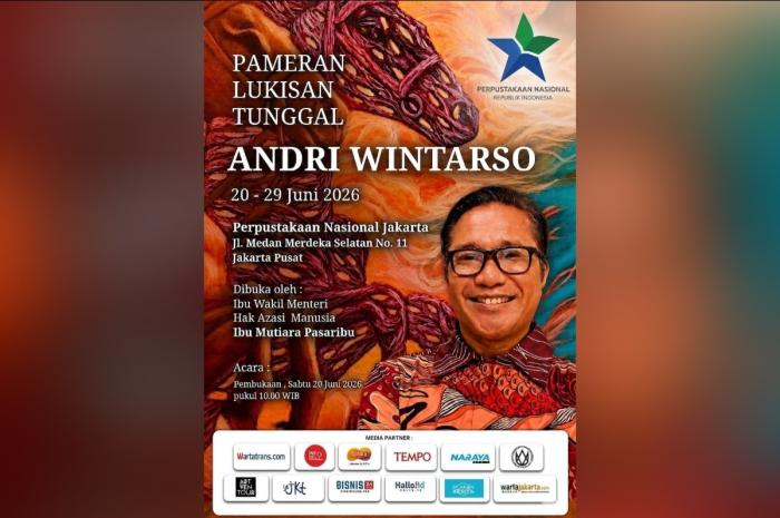 Pameran Tunggal Andri Wintarso di Perpusnas Tampilkan Lebih dari 40 Karya Bertema Art Therapy