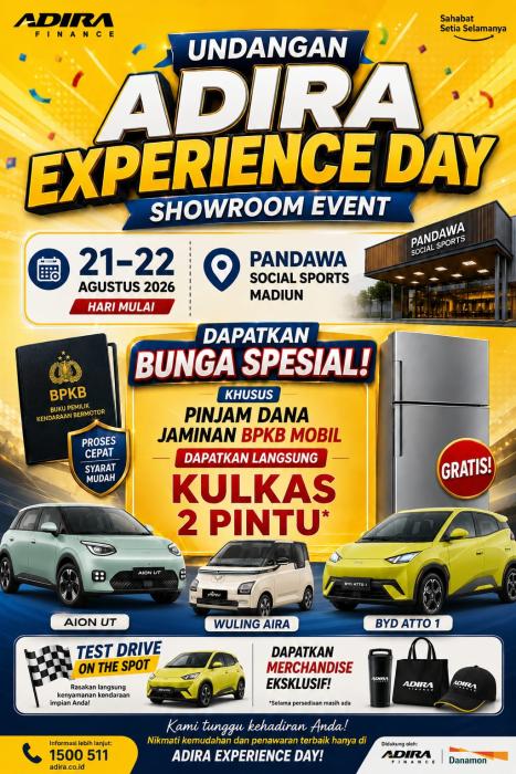 Mau Hadiah Langsung Kulkas 2 Pintu? Yuk, Hadiri Adira Experience Day 2026, Catat Tanggalnya
